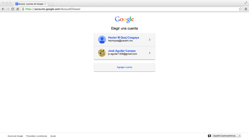 Selector de cuentas de Google